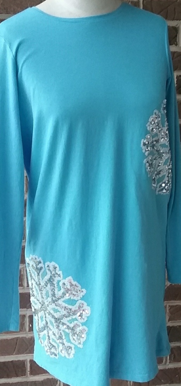 Lands End Hanukkah Holiday Snowflake Top